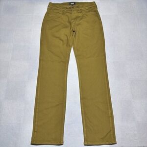 Paige Federal Jeans Mens 28x30 Straight Leg Stretch Denim Mustard Yellow Ochre